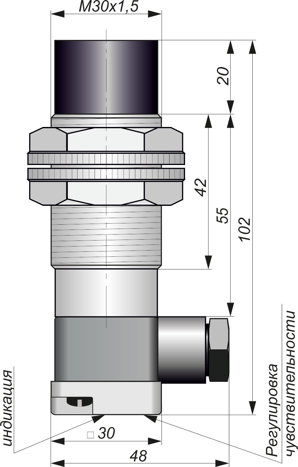 Е07-K(гайки GP-M30x1,5)